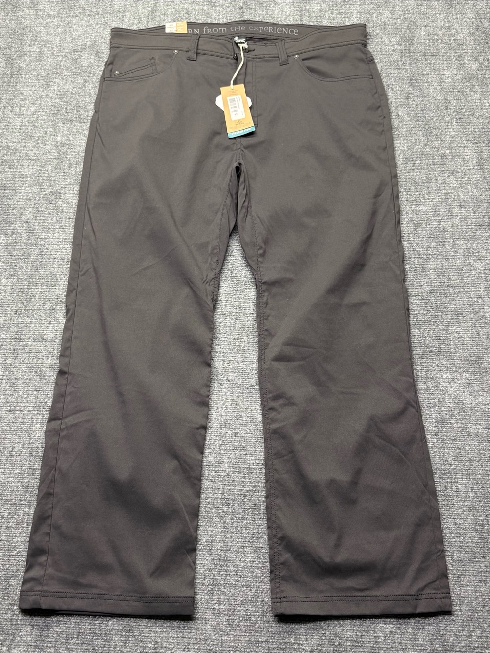 PrAna Pants Mens 40x30 Charcoal Gray Brion Straight Leg Stretch Zion Hiking NEW